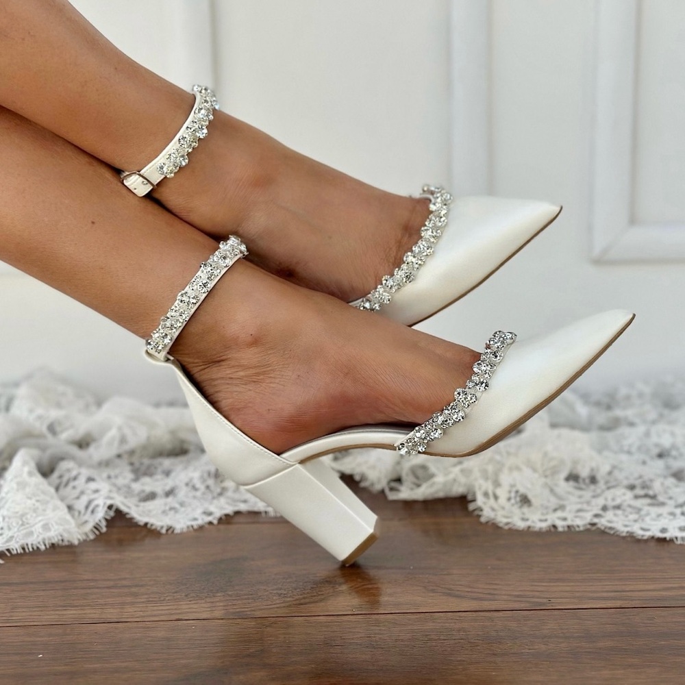 Handmade Block Heels with Rhinestones